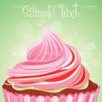 Delicious Cake with Pink Icing and Sample Text